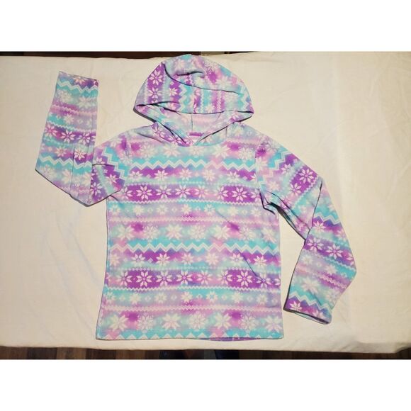 The Children's Place Girls Size 7/8 Snowflake Hoodie Purple Blue 🌍5/$10🌎 - Picture 1 of 7